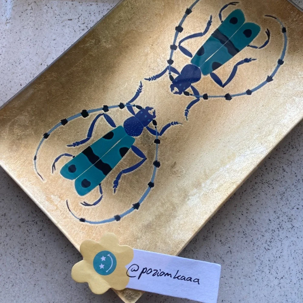 West Elm Catch All Plate Dish - Bugs Beetles